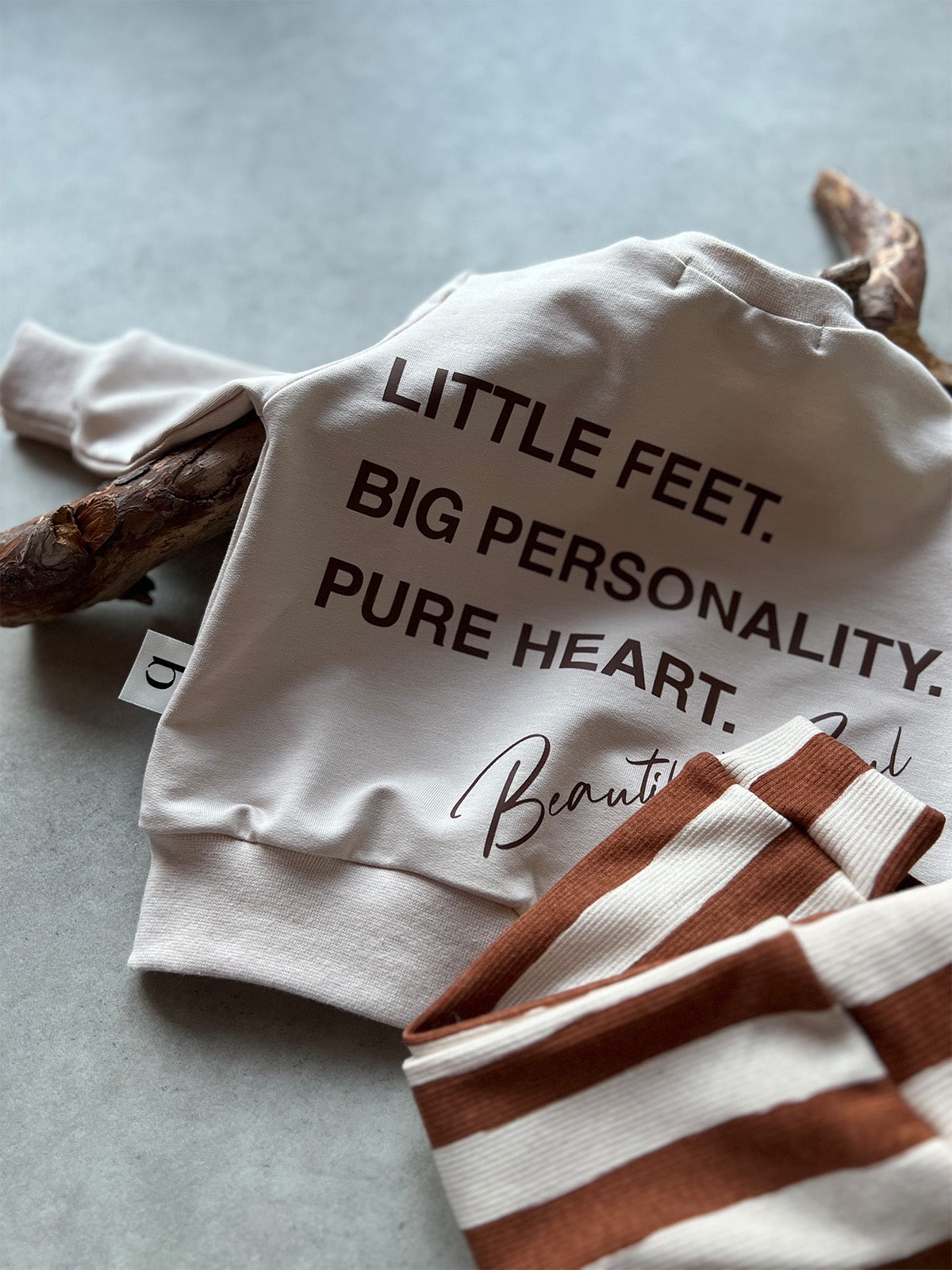 Statement-Sweater "sand/chocolate"