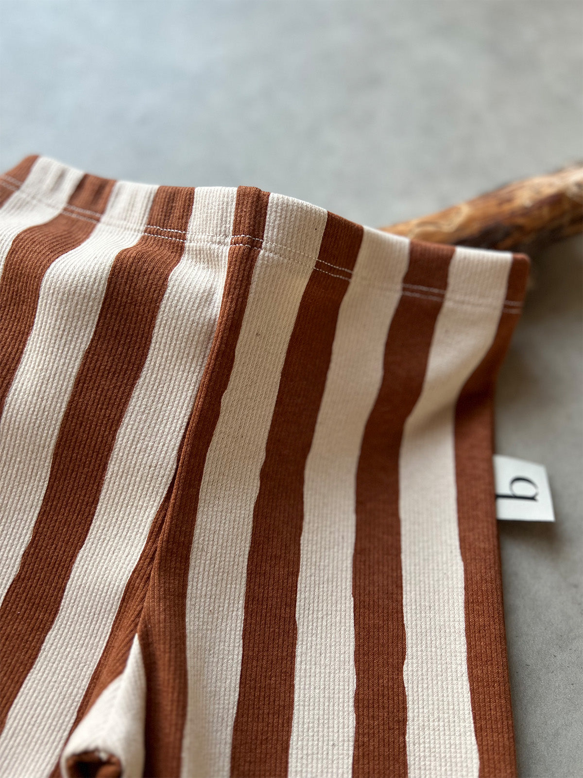 Striped Rib-Leggings mit Elastikbund