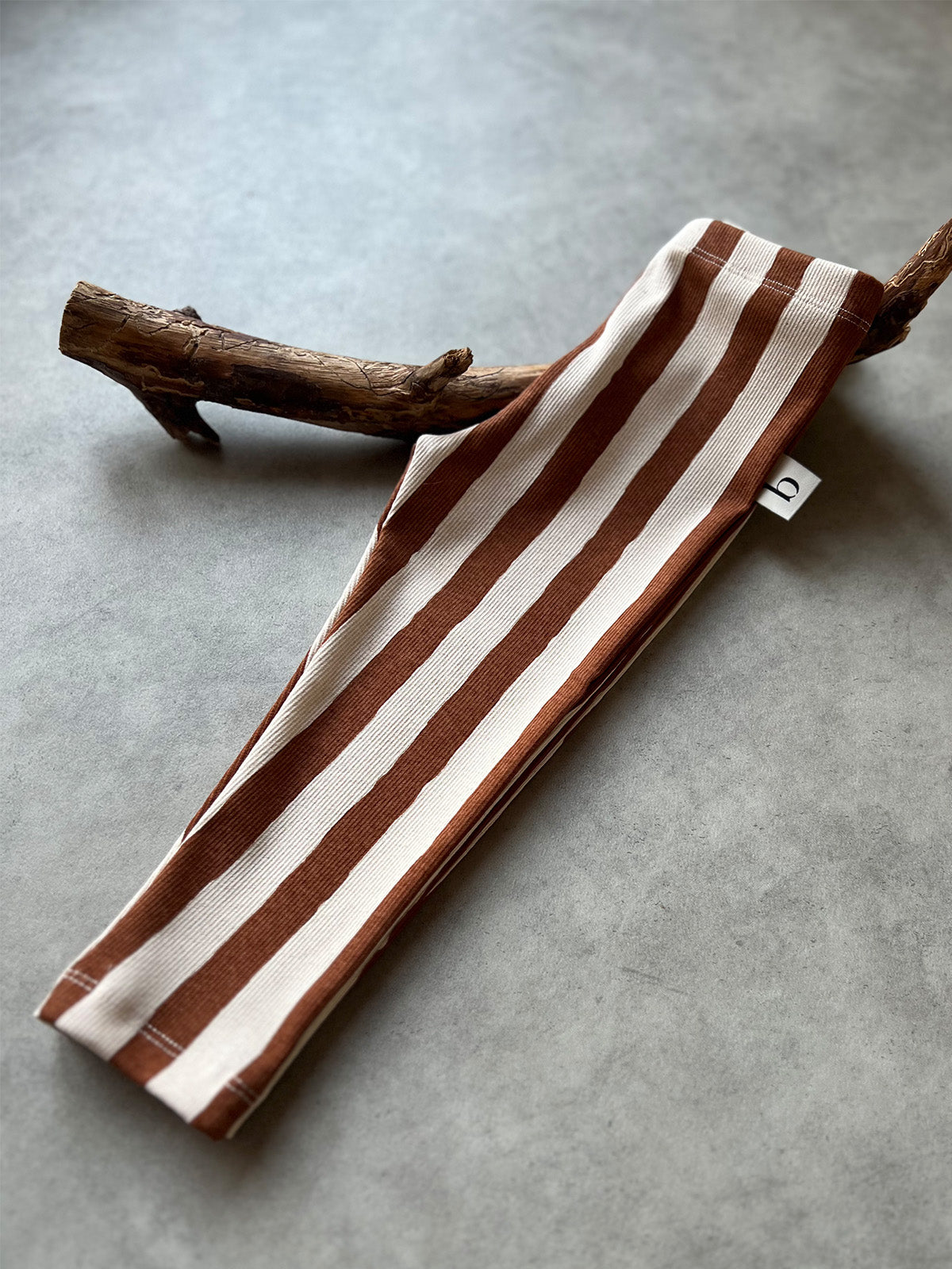 Striped Rib-Leggings mit Elastikbund