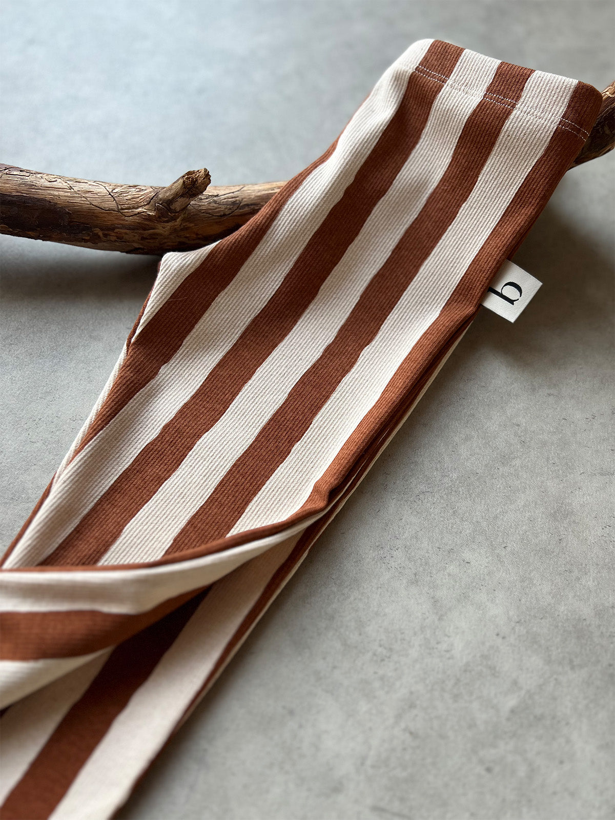 Striped Rib-Leggings mit Elastikbund