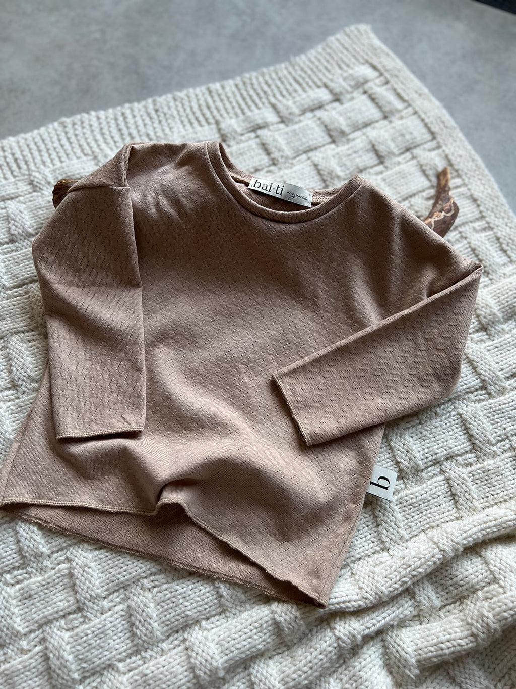 Longsleeve Beige Pointelle