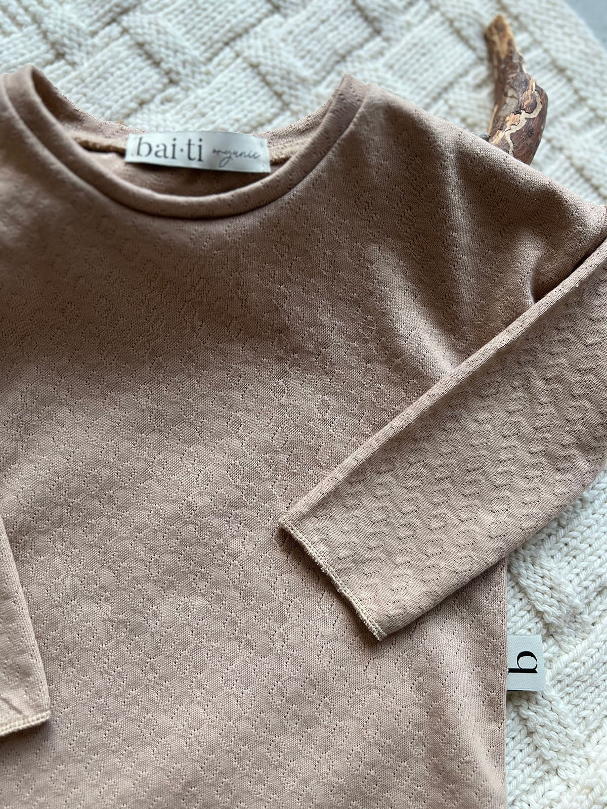 Longsleeve Beige Pointelle