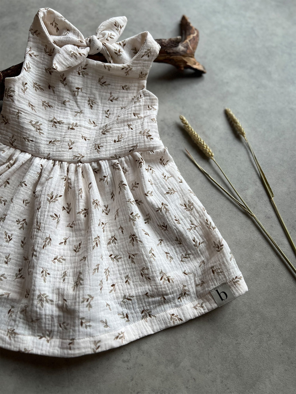 Musselin Kleid "leaves"