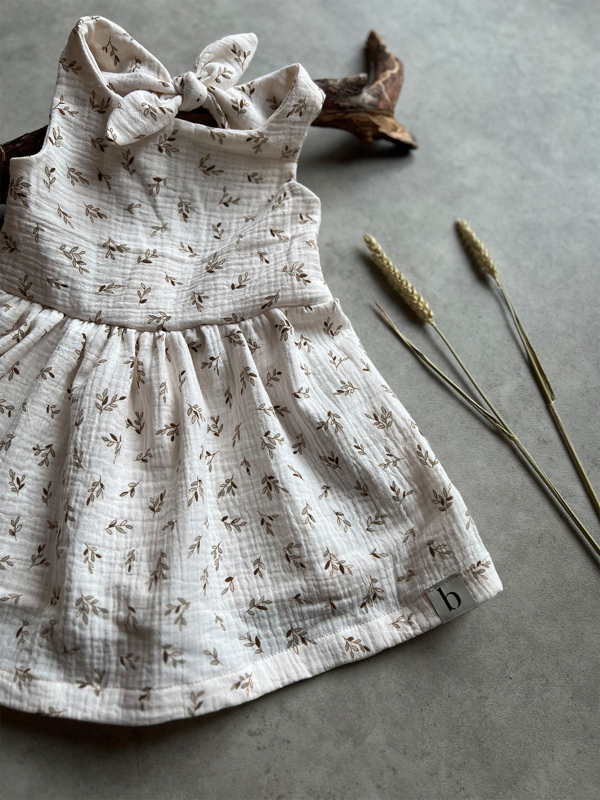 Musselin Kleid "leaves"