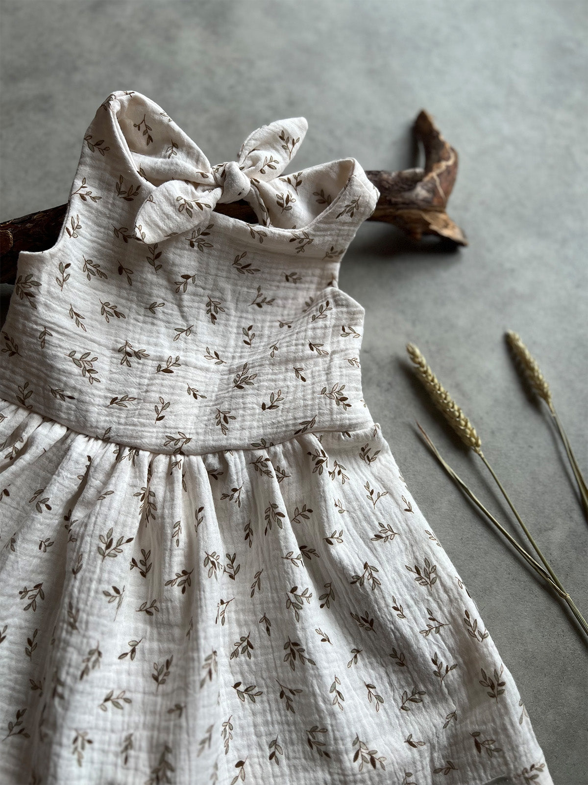 Musselin Kleid "leaves"