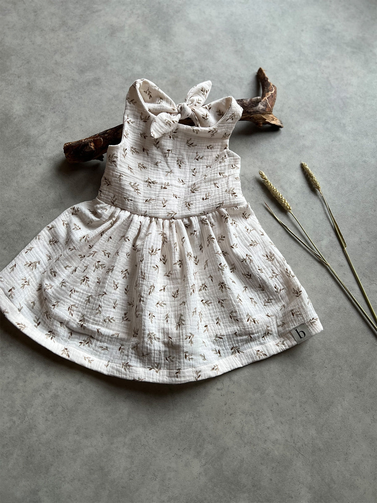 Musselin Kleid "leaves"