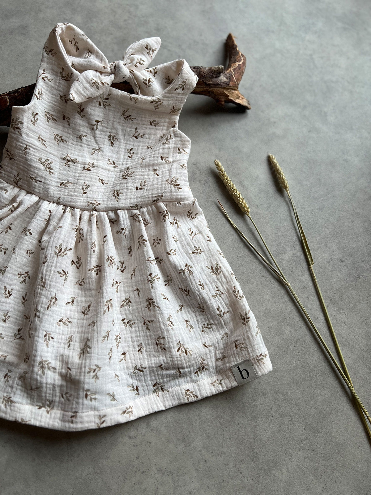 Musselin Kleid "leaves"