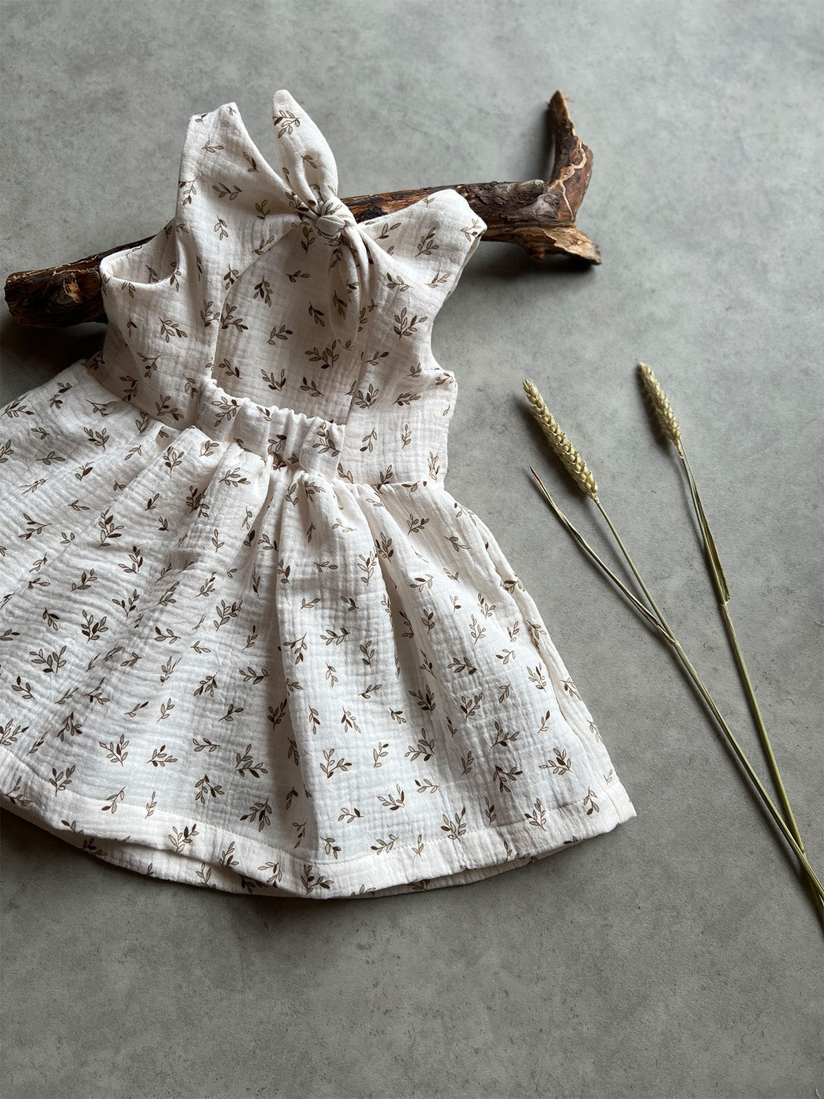 Musselin Kleid "leaves"