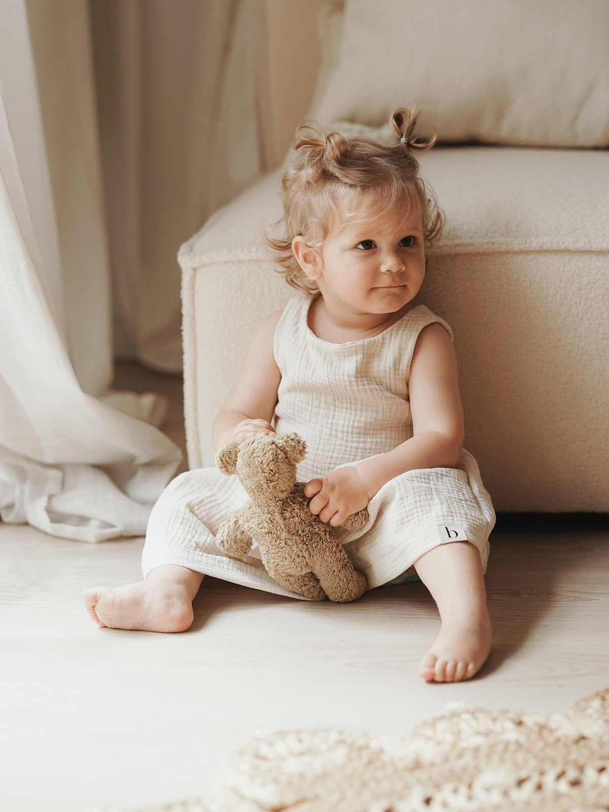 Musselin Kleid "natur"