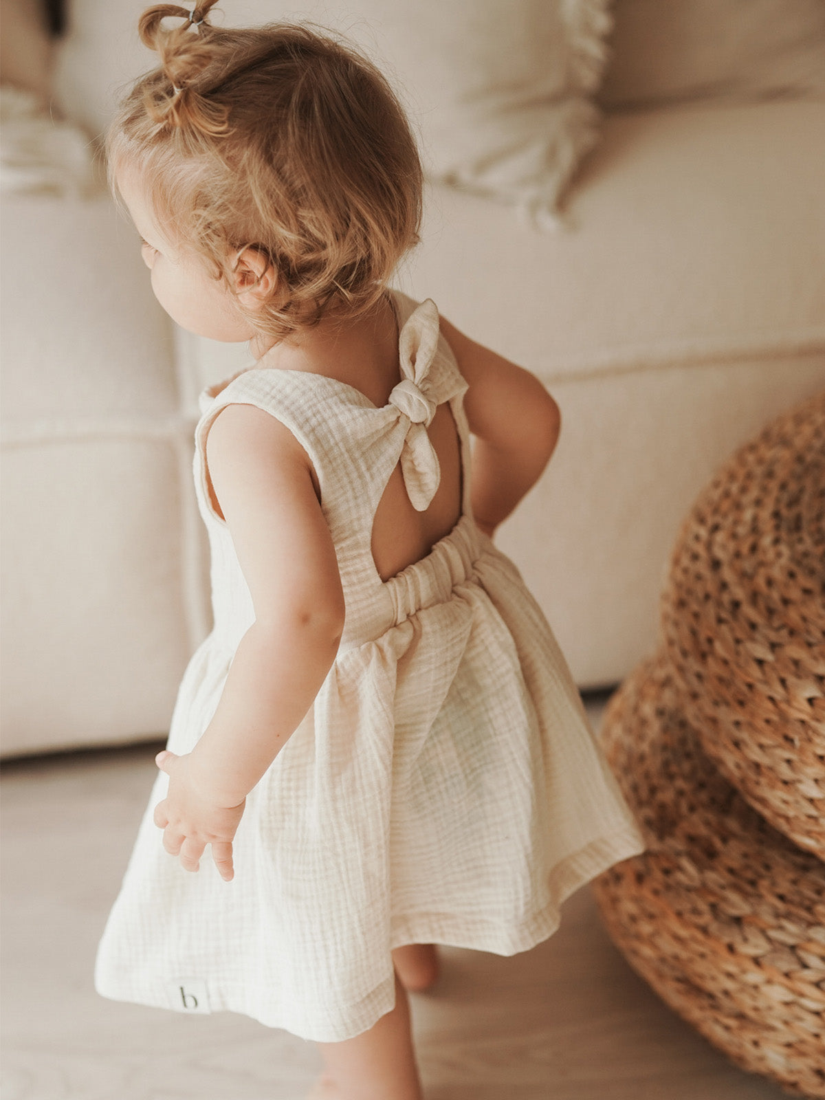 Musselin Kleid "natur"