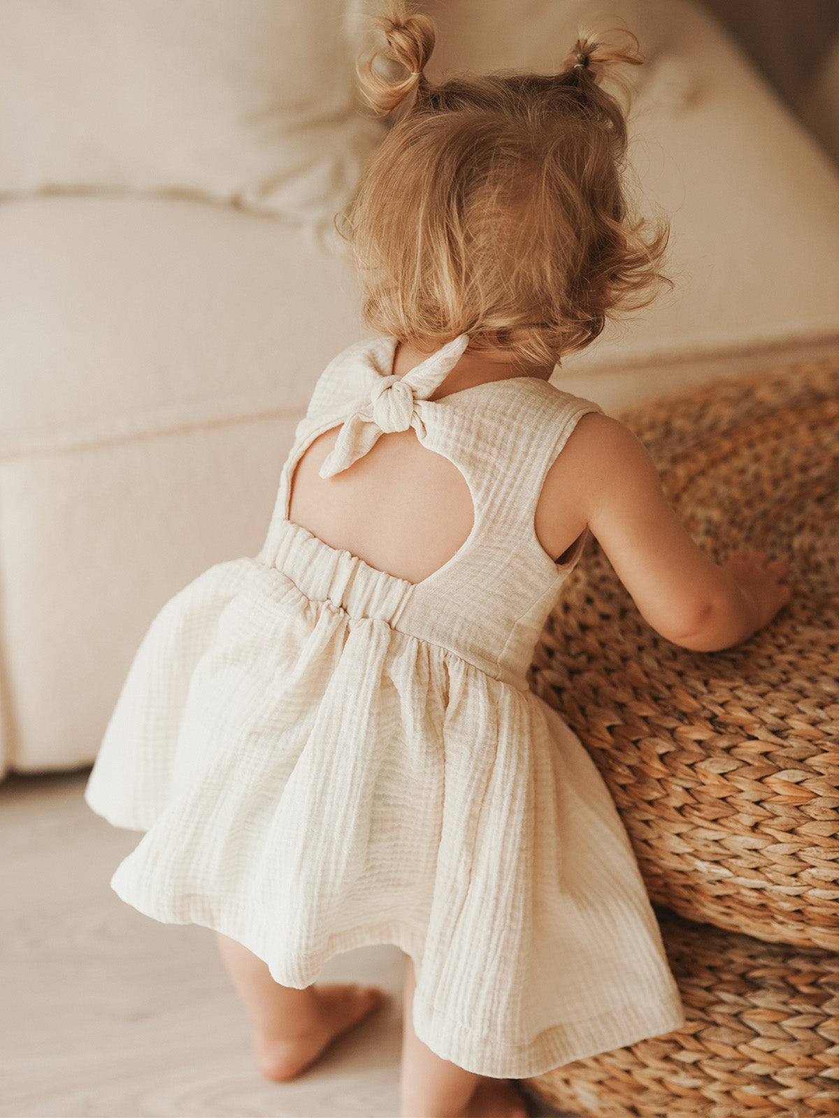 Musselin Kleid "natur"