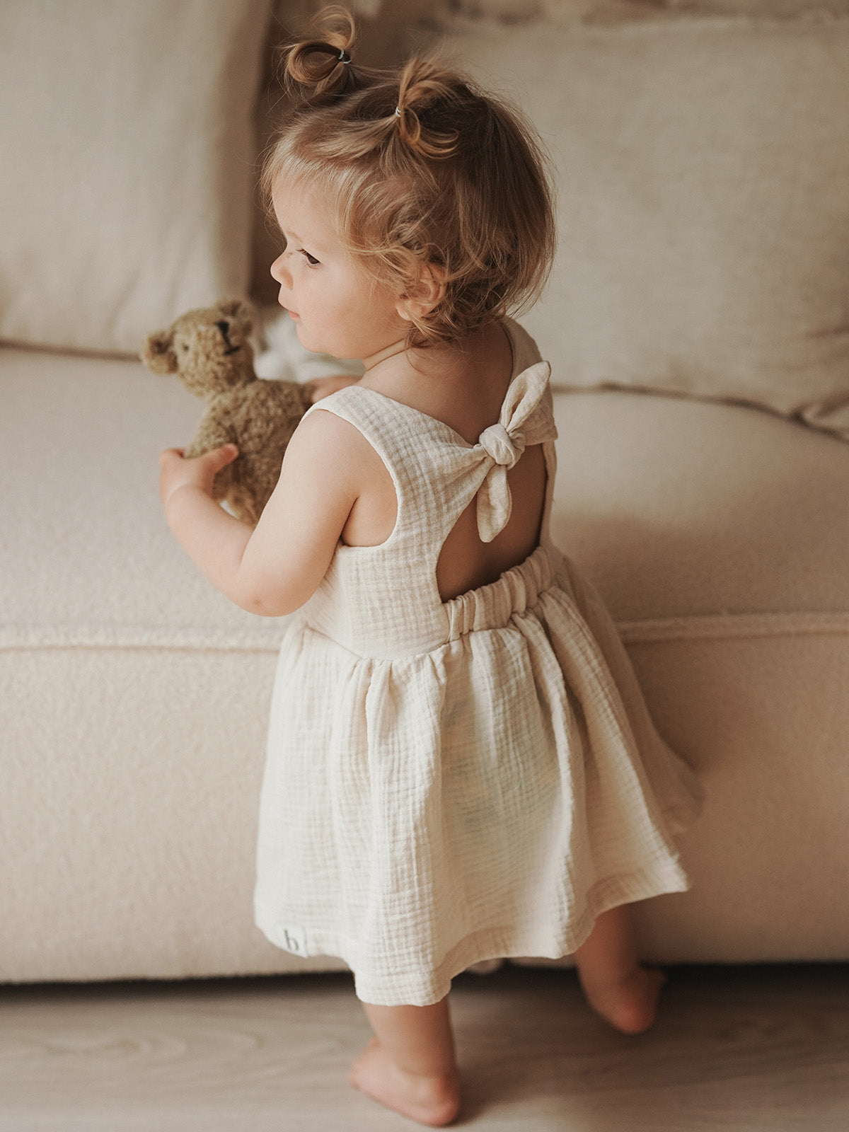 Musselin Kleid "natur"