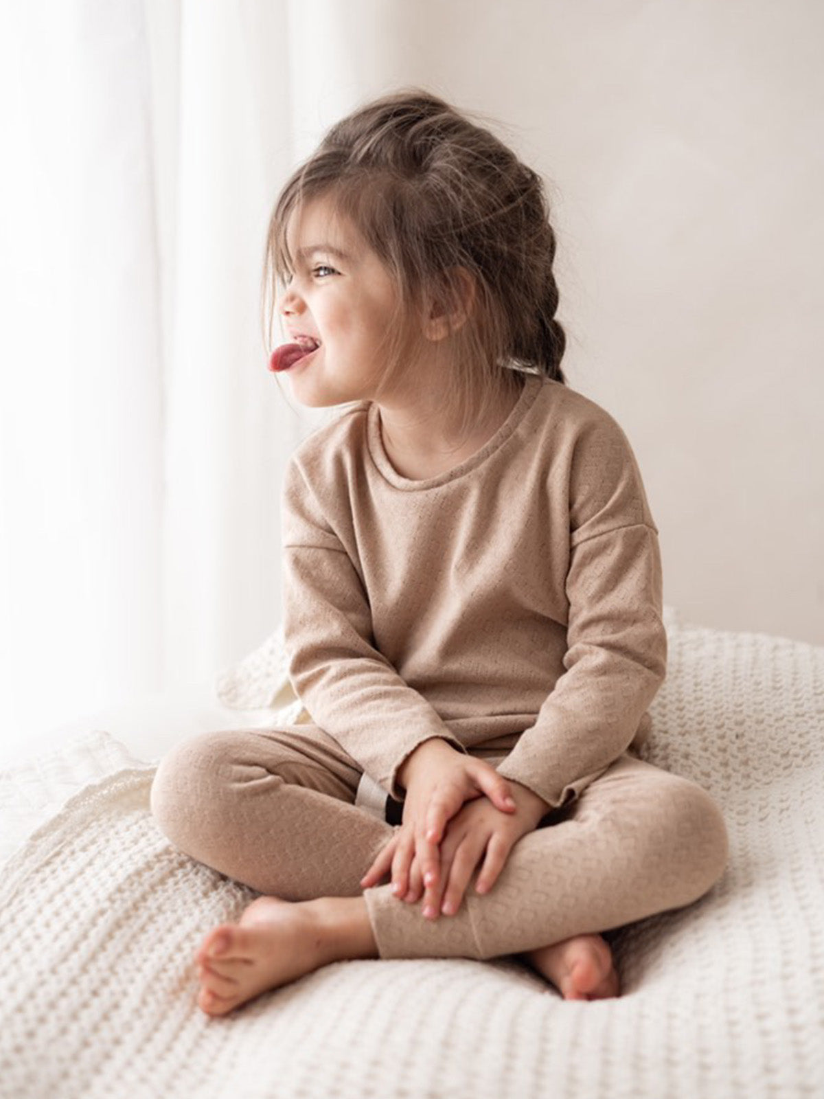 Longsleeve Beige Pointelle