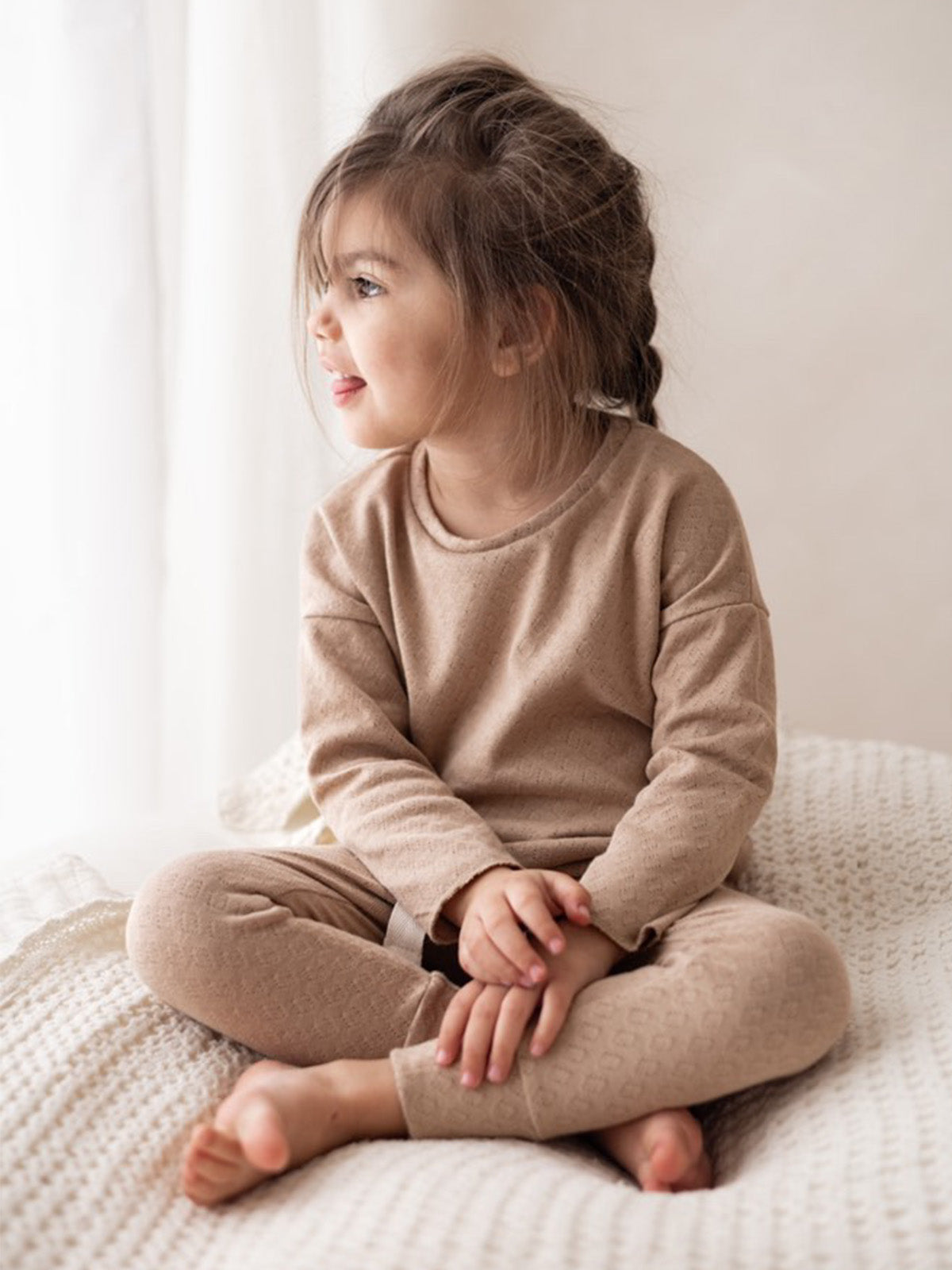 Longsleeve Beige Pointelle